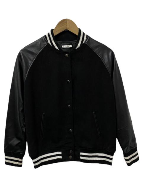 Other Designers Vintage Japan Brand Plain Varsity Jacket Like Saint Laurent