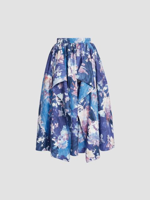 Erdem Gathered Midi Skirt