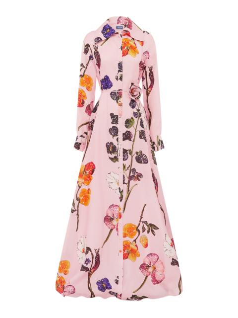 LEO LIN Josephine Floral Silk Gown floral