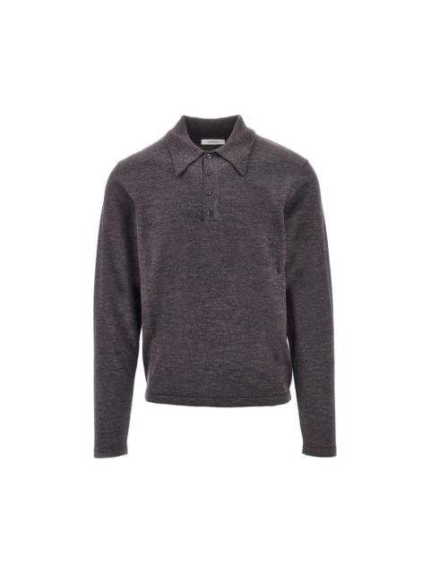 Lemaire Lemaire Mouliné Knitted Polo Shirt Purple Men