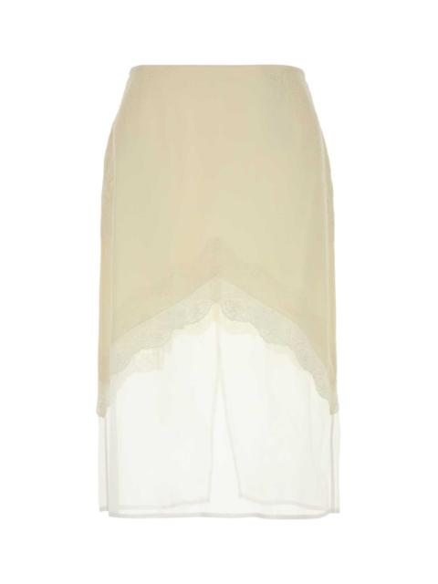 Jil Sander Jil Sander Women Cream Viscose Blend Skirt