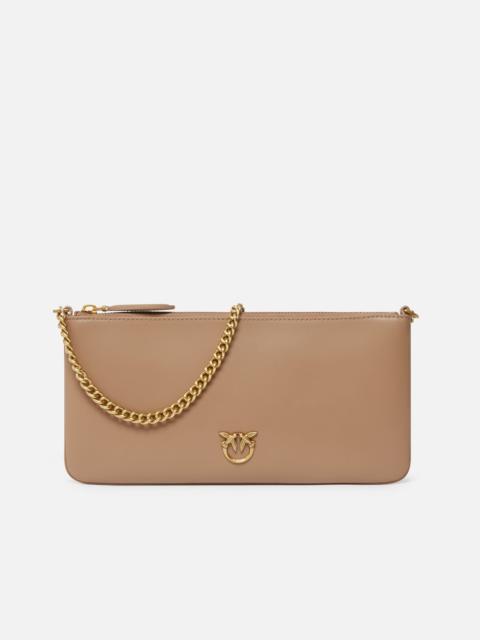 PINKO HORIZONTAL FLAT BAG IN LEATHER
