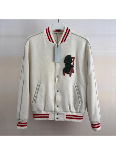 Dior Dior Dinosaur and Letter-Embroidered Logo Baseball Jacket