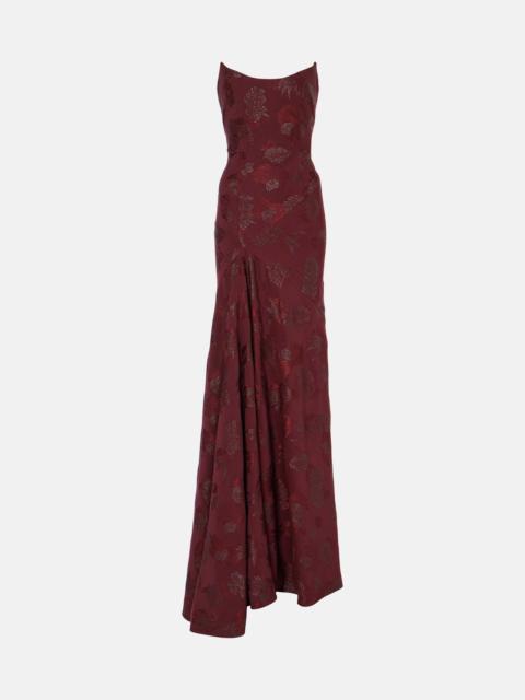 markarian Floral metallic corset gown