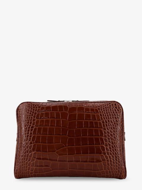 TOM FORD Tom Ford Men Croco Print Leather Laptop Pouch