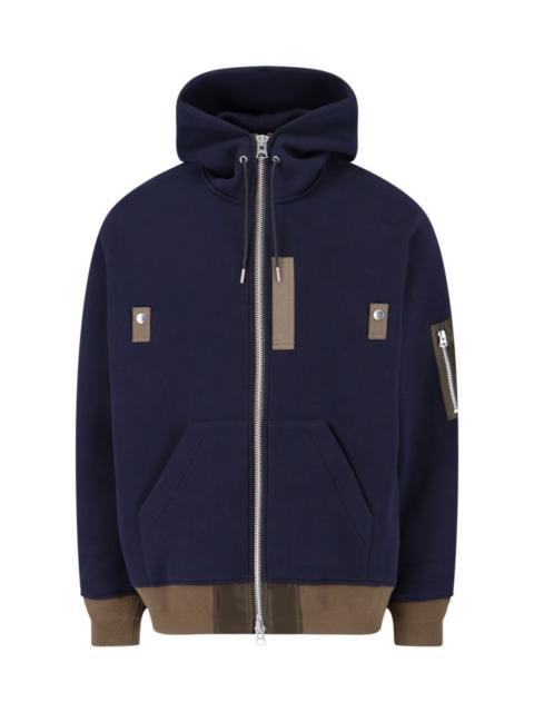 sacai TWO-TONE ZIP SWEATSHIRT