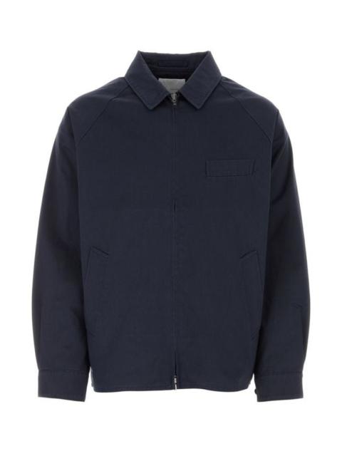 Navy blue cotton blend jacket