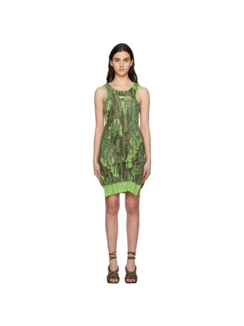 Andersson Bell Khaki Grunge Minidress