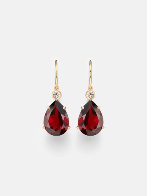 ILEANA MAKRI 14kt gold (750/1000) earrings with garnets and diamonds