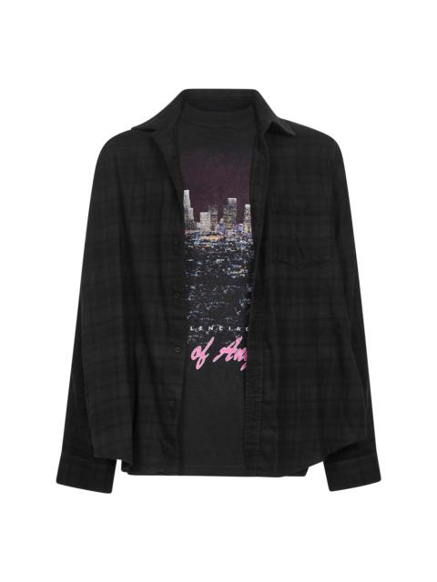 BALENCIAGA Black poplin and jersey Layered Shirt