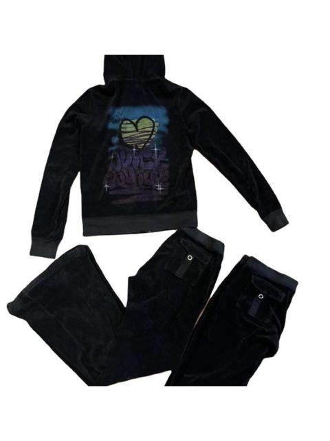 Other Designers Juicy Couture VTG Y2K Terry Cloth 3 Piece Tracksuit Set Black