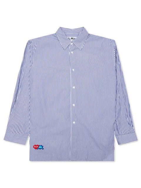 Comme des Garçons PLAY COMME DES GARCONS PLAY X THE ARTIST INVADER STRIPED SHIRT - BLUE/WHITE