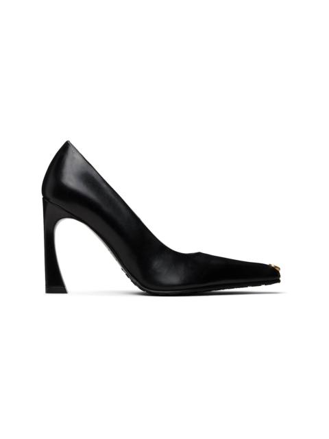 Marine Serre Black Smooth Leather MS Kiss Heels