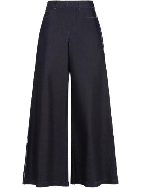 Marni Women Stretch Cotton Wide Leg Jeans