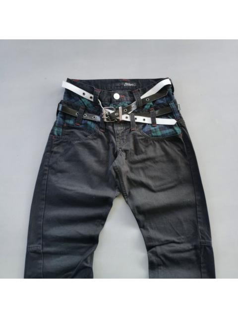 Other Designers Le Grande Bleu (L.G.B.) - Dominate Belt Double Waist Denim Jeans