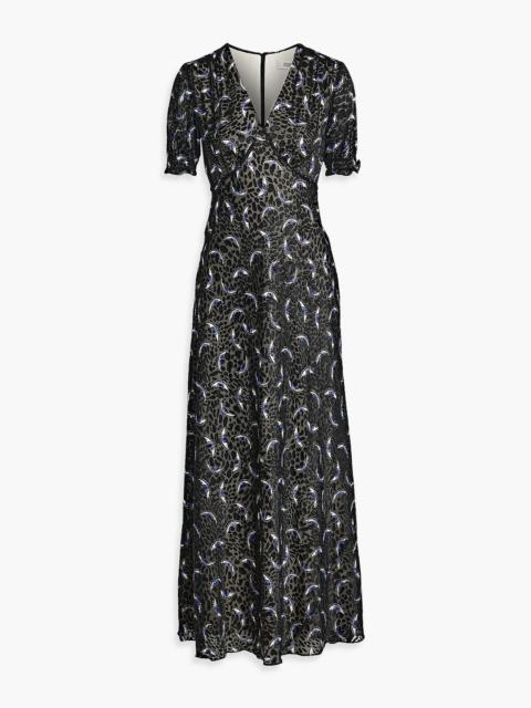 DIANE VON FURSTENBERG Walker printed fil coupé chiffon maxi dress