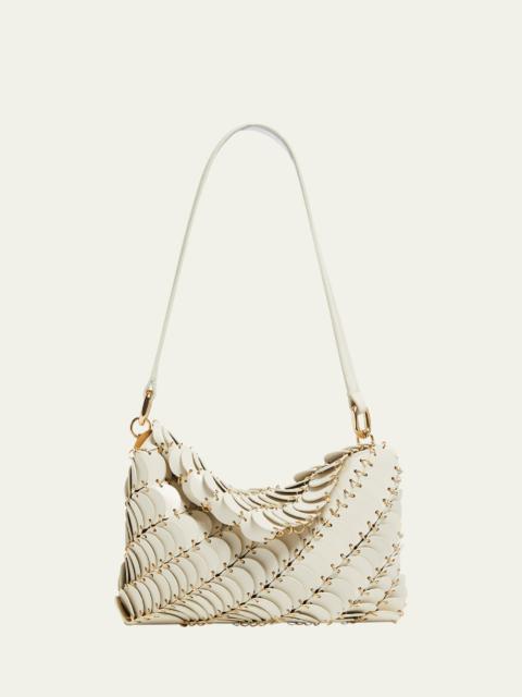Disc-Link Leather Shoulder Bag