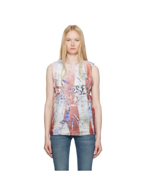 Diesel Red & White T-Per-Stripe Tank Top