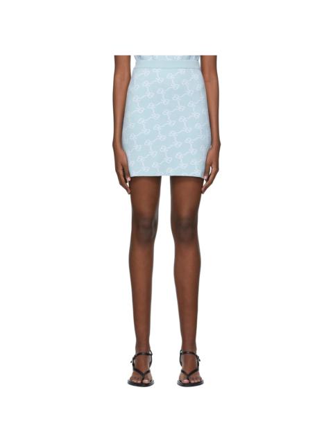 rokh Blue Viscose Mini Skirt