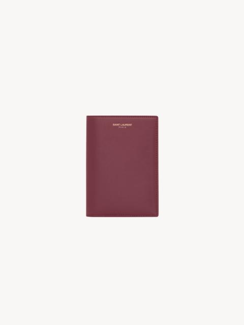 SAINT LAURENT SAINT LAURENT PARIS PASSPORT CASE IN SHINY LEATHER
