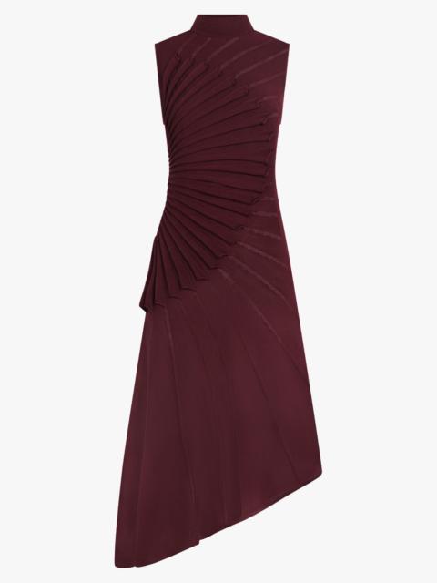 Alaïa SCULPT ASYMMETRIC SLEEVELESS DRESS | BURGUNDY