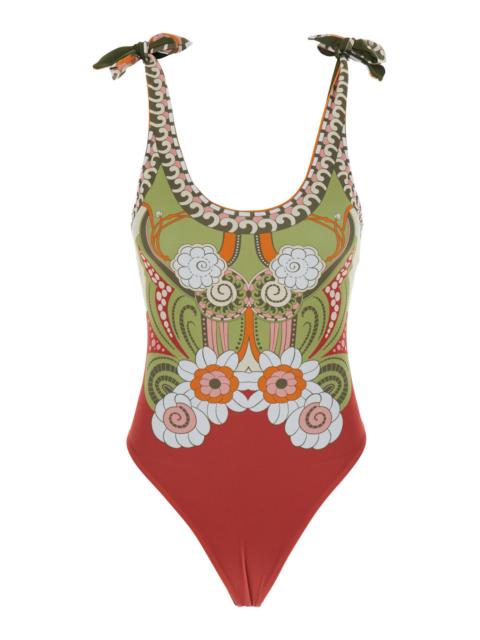 La DoubleJ La Doublej Women One-Piece Swimsuit With V-Neck And Thin Straps, Multicolor.