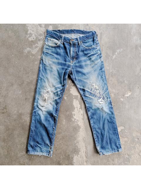 Other Designers Wrangler - Wrangler Patchwork Faded Distressed Trousers Denim Pants