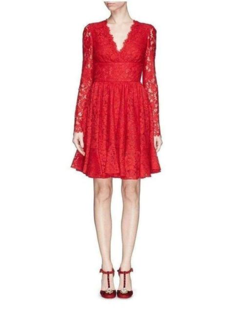 Dolce & Gabbana Floral-lace Flounce Dress