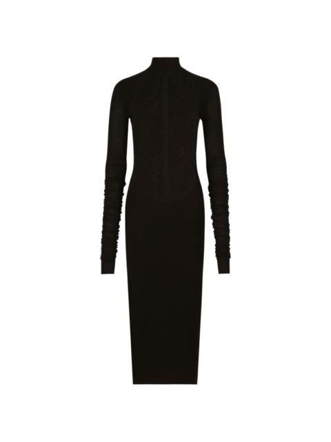 Dolce & Gabbana lace-panel midi dress
