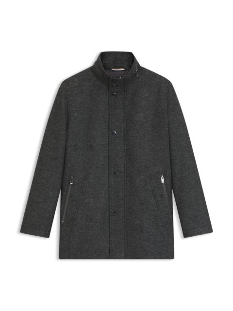 BOSS RELAXED-FIT WOOL-BLEND COAT WITH PACKABLE HOOD