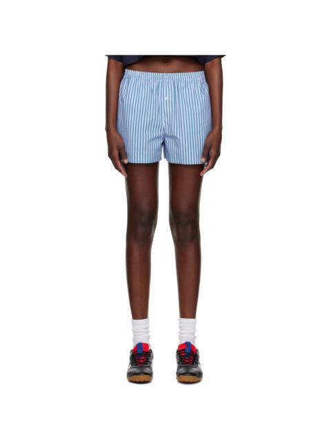 We11done Blue Stripe Classic Shorts