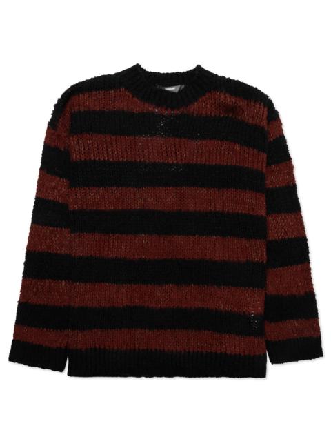 Junya Watanabe MAN STRIPED SWEATER - BLACK/BROWN