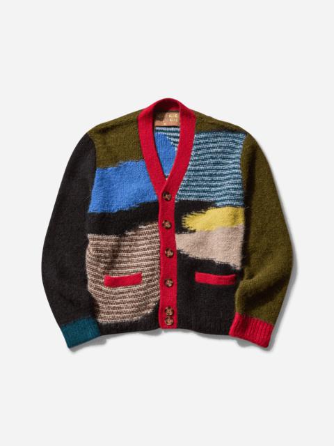 BRAIN DEAD Men's Mix Pattern Cardigan Olive