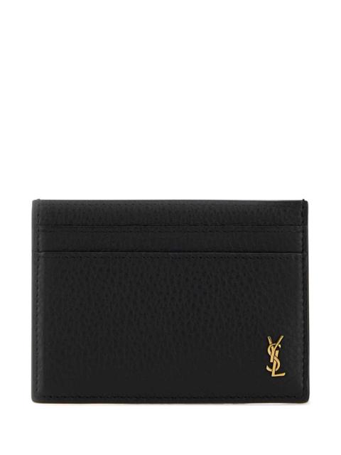 SAINT LAURENT Saint Laurent Men Black Leather Card Holder