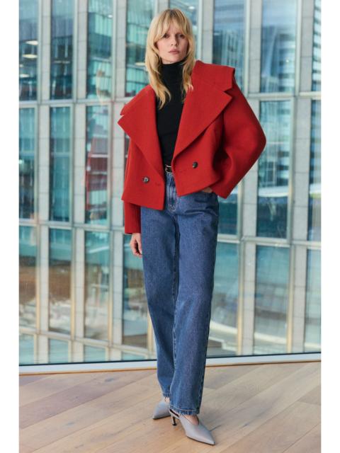 KAREN MILLEN Rigid Denim Mid Rise Straight Leg Jean