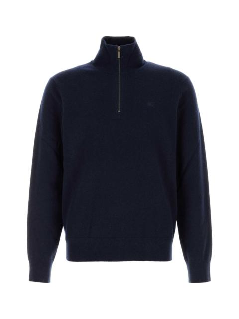 Burberry Dark Blu Stretch Cashmere Blend Sweater