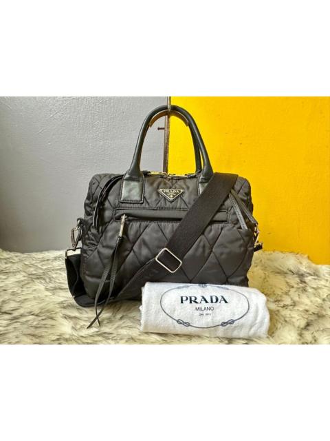 Prada Authentic Prada Bomber Convertible Quilted Nylon Small Bag