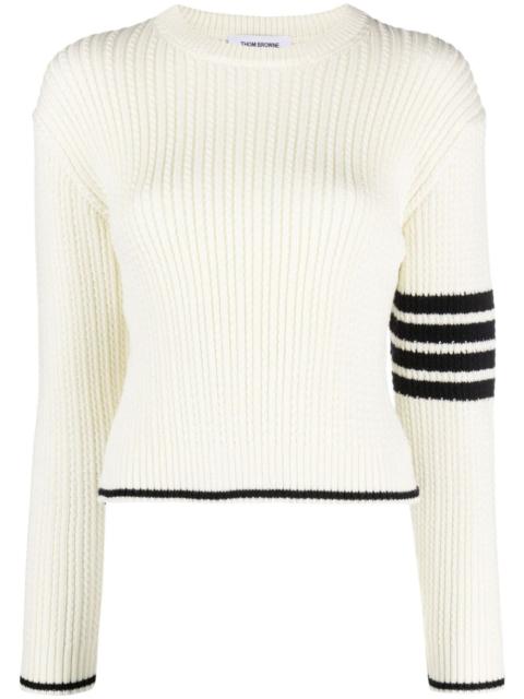 Thom Browne stripe-detailing cable-knit jumper
