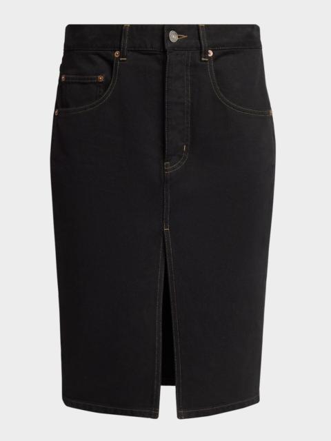 SAINT LAURENT Baggy Denim Pencil Skirt