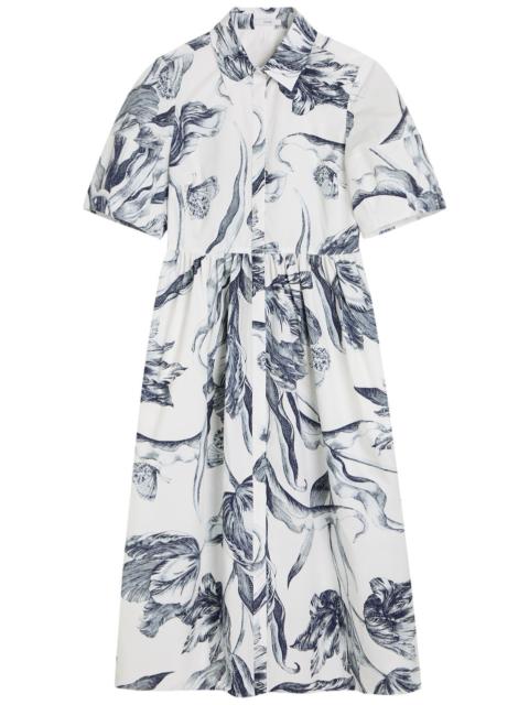 Erdem Erdem Printed Cotton-poplin Midi Shirt Dress