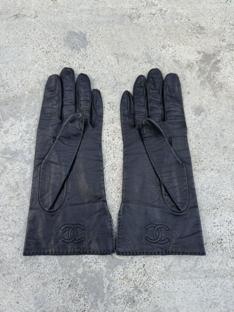 Other Designers Chanel × Vintage - 1990’s Vintage Chanel Logo Leather Gloves Made in France