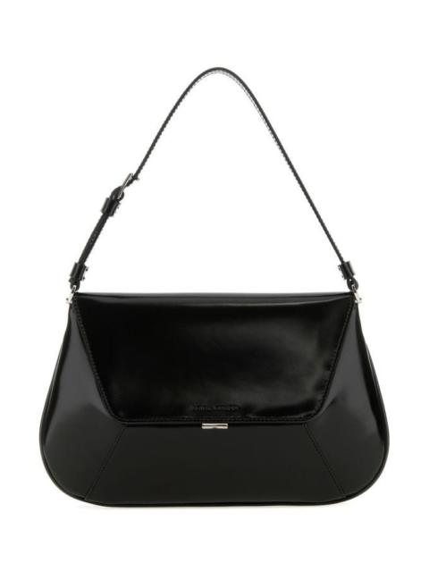 Amina Muaddi Amina Muaddi Woman Black Leather Ami Shoulder Bag