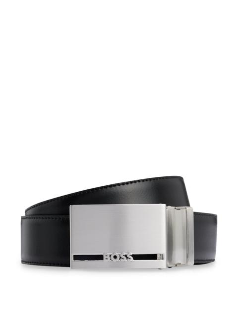 BOSS ITALIAN-LEATHER REVERSIBLE BELT WITH BRANDED KEEPER
