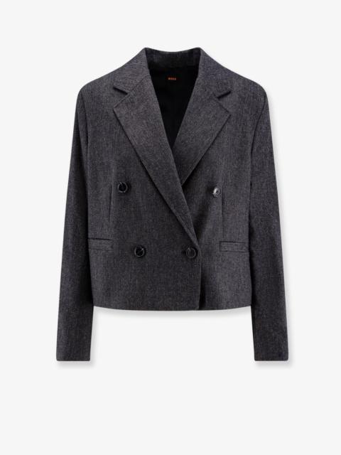 BOSS Boss Double-Breasted Wool Blend Blazer