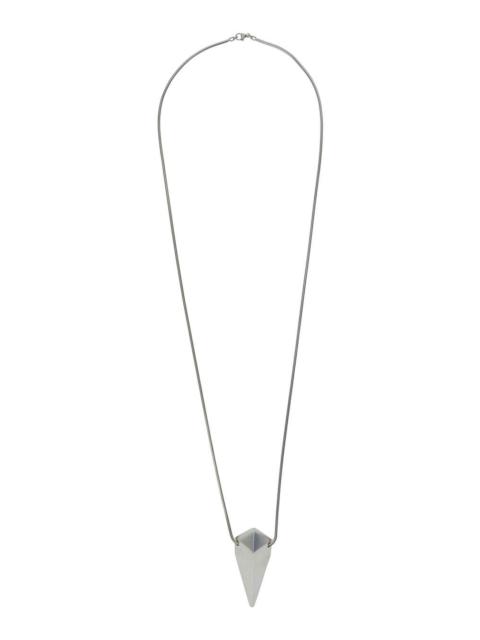 Rick Owens Rick Owens Men Metallic Necklace With Pyramid Shaped Charm In Brass And Hematite Man