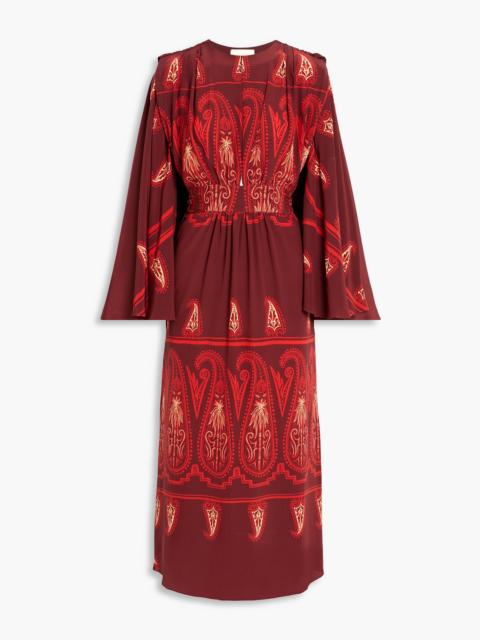 Johanna Ortiz Pintado en Henna printed silk-crepe midi dress