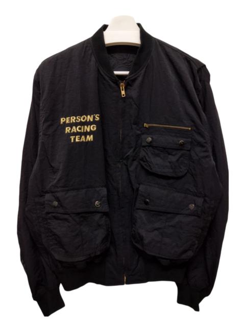 Other Designers Vintage - Rare🔥Vtg Person's Racing Team Multipocket Bomber Jacket