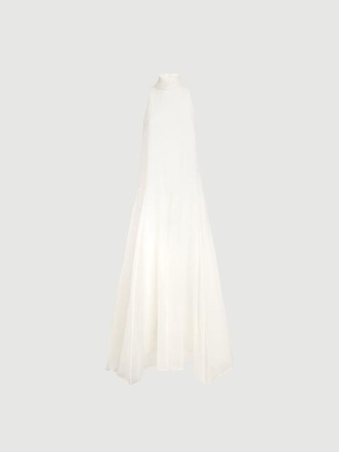 Brunello Cucinelli Crispy silk maxi dress with monili