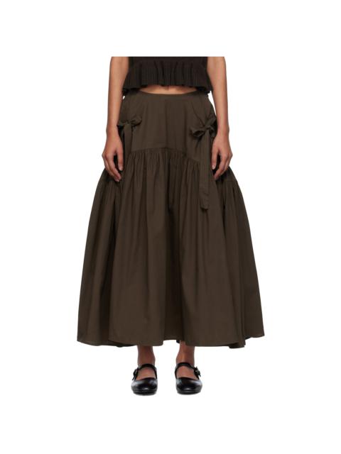 Brown Justice Midi Skirt