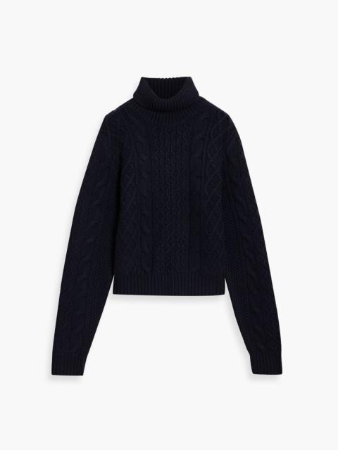 NILI LOTAN Andrina cable-knit wool and cashmere-blend turtleneck sweater